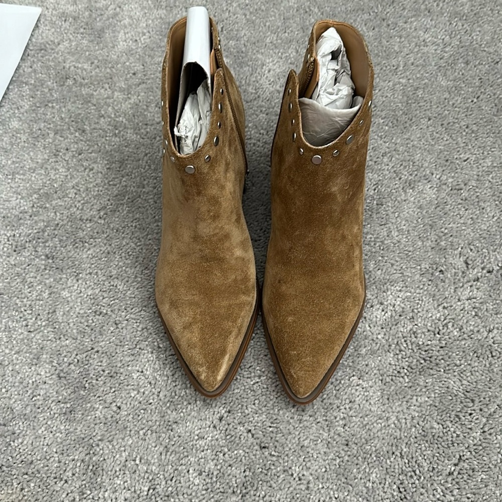 Mark fisher brown suede ankle booties